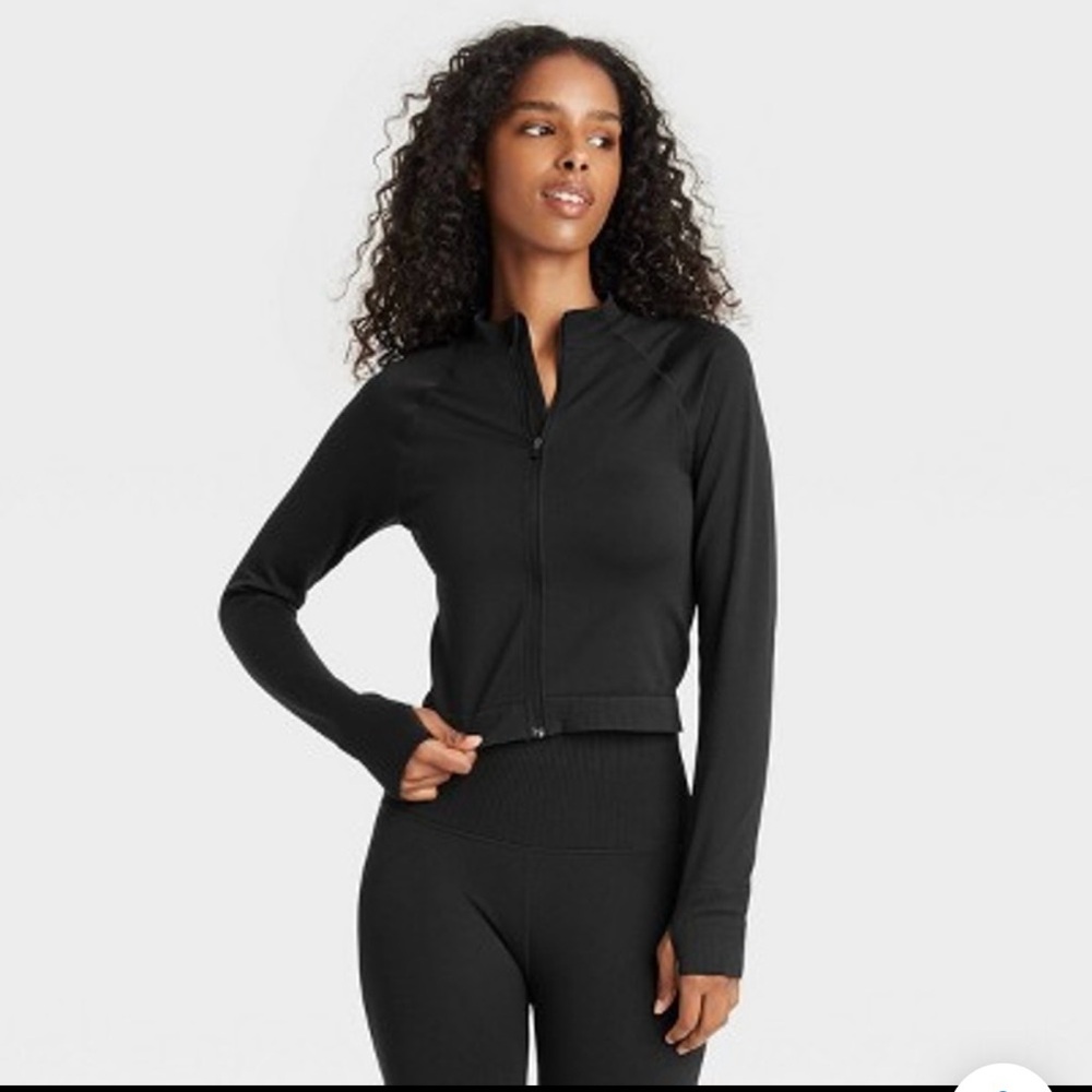 Women's Seamless Fitted Full Zip Jacket - JoyLab Black M $30 J226967